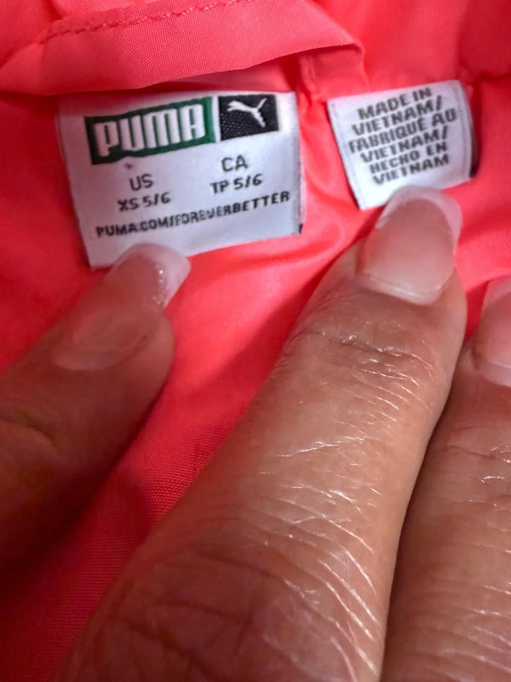Puma Girls Pink , Joggers and Hot Pink Puffer Vest Set (5-6) XS
